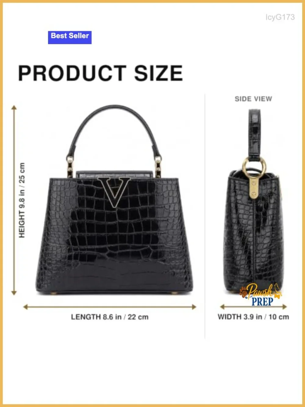 Women's Small Satchel Bag Crocodile Embossed Faux Leather Crossbody Shoulder